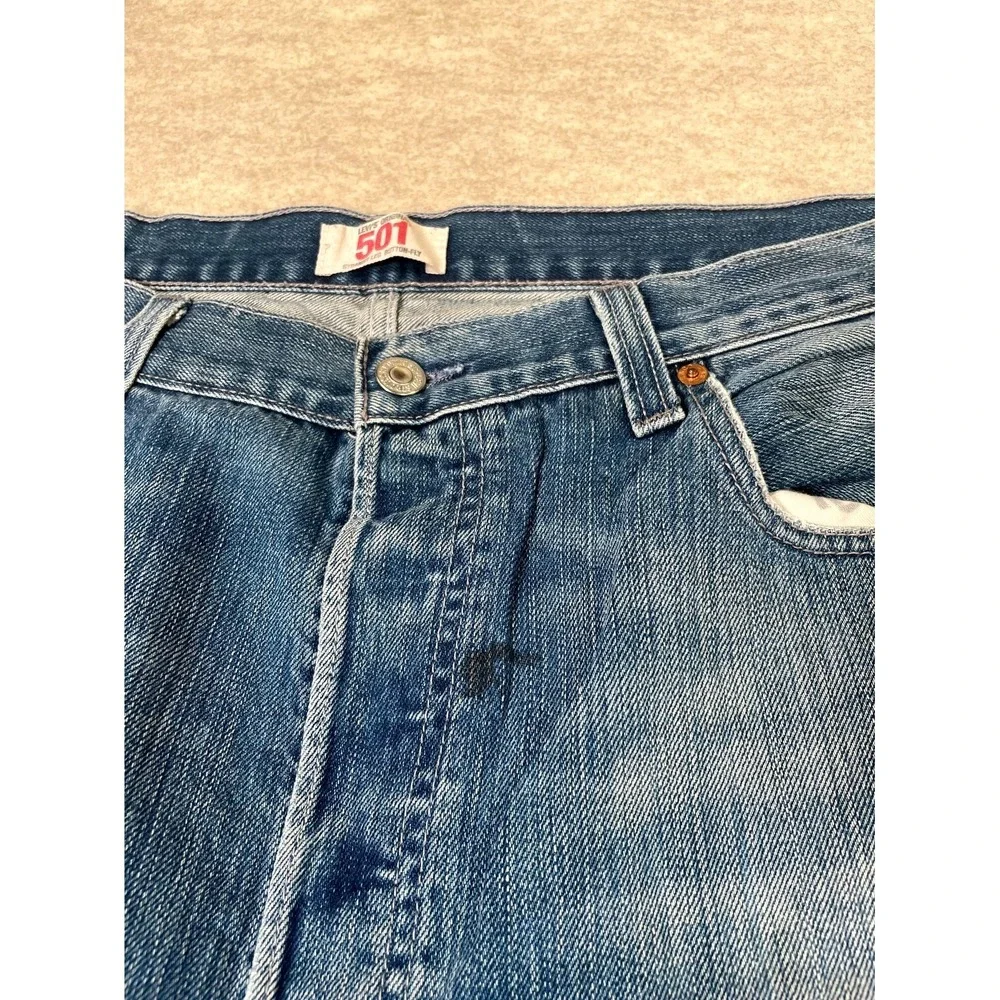 Levis‎ 501 Original Fit Jeans Mens 36x36 Blue Denim Cotton Mid Rise Straight Leg
